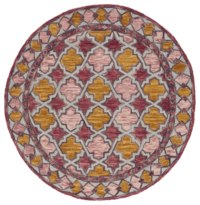 Safavieh Aspen 5'-0" x 5'-0" Rug in Pink / Yellow