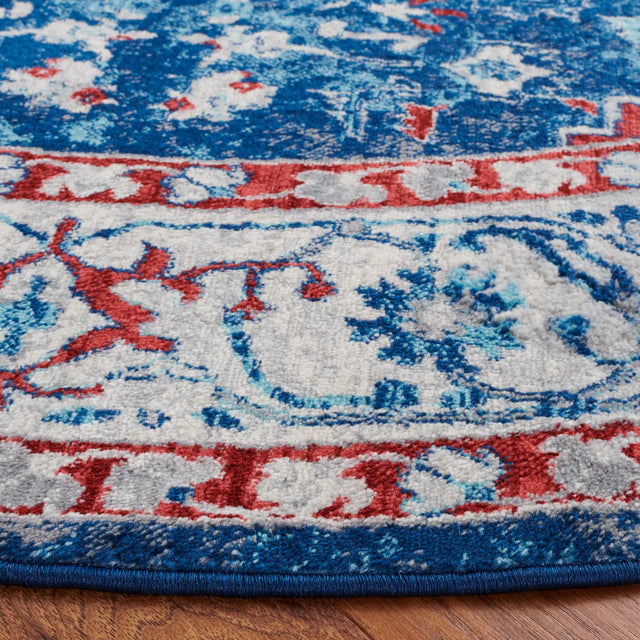 Safavieh Brentwood 6'-7" x 6'-7" Rug in Navy / Red
