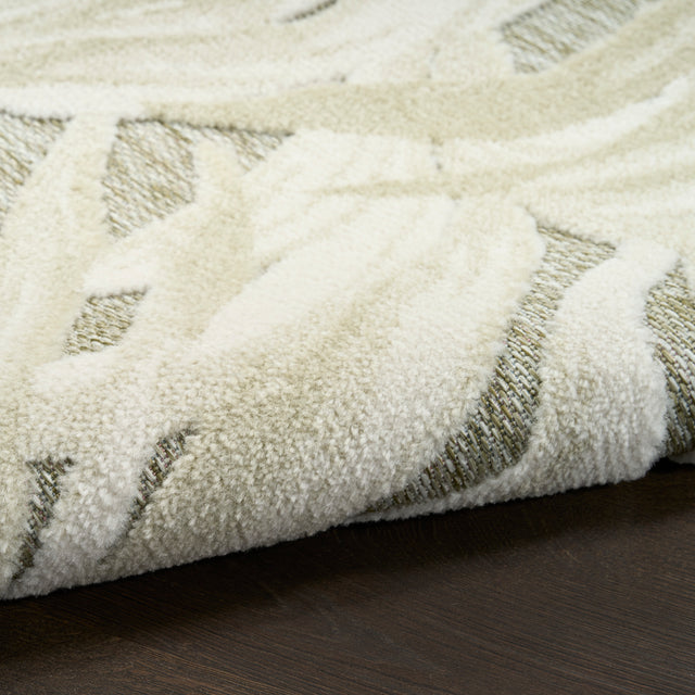 Nourison Aloha ALH43 Machine Made Ivory, Sage Rug