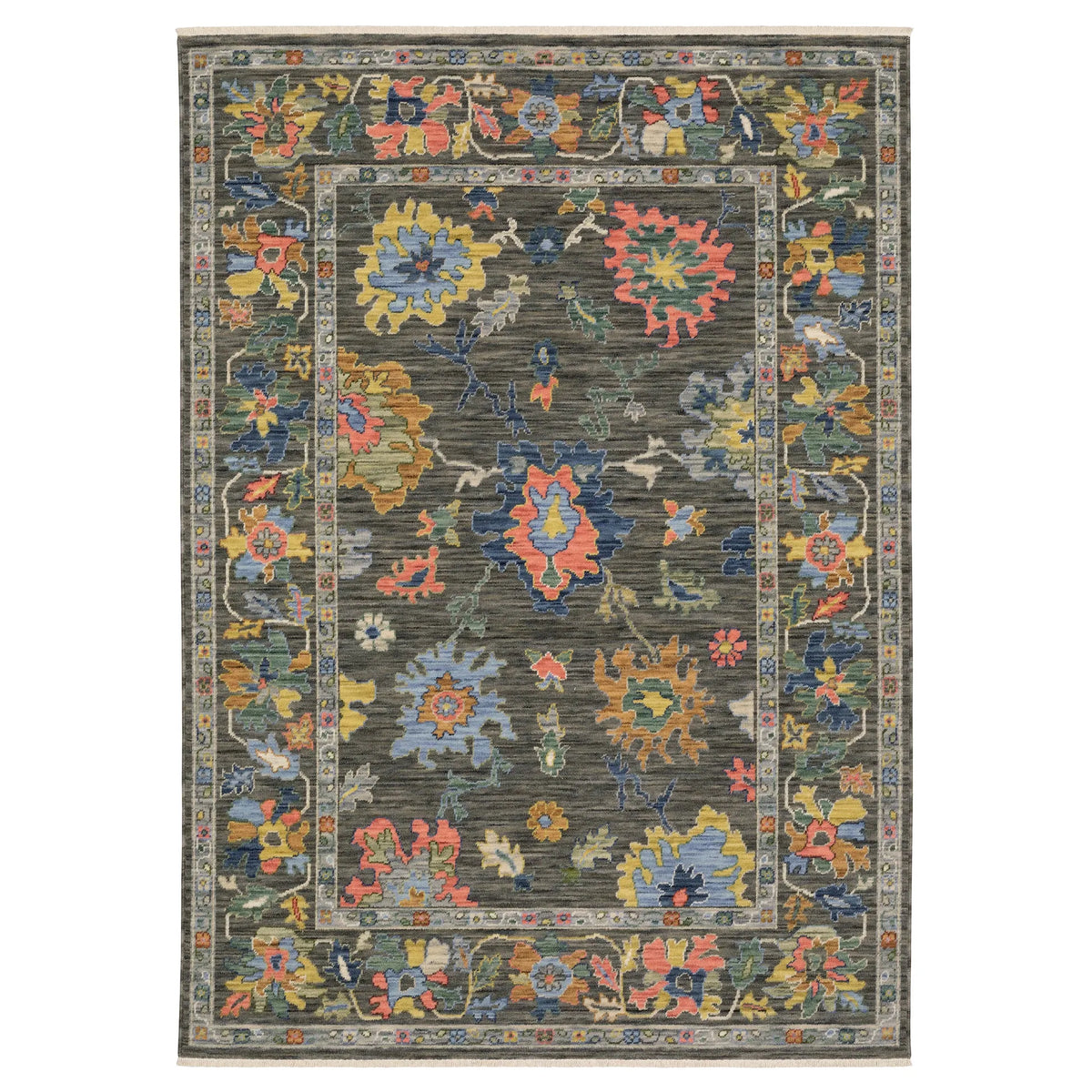 Oriental Weavers Sphinx LUCCA 2889E Grey Floral Rugs - main flat