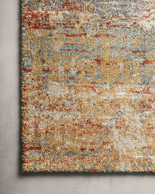 Loloi Augustus Ags-02 Terracotta Rugs - corner on wood