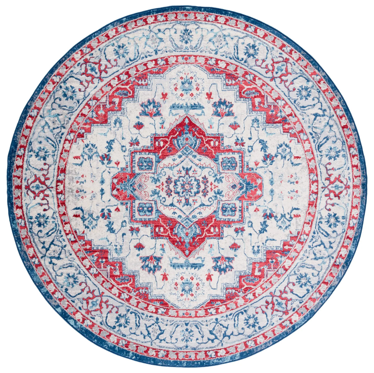 Safavieh Brentwood 6'-7" x 6'-7" Rug in Beige / Red