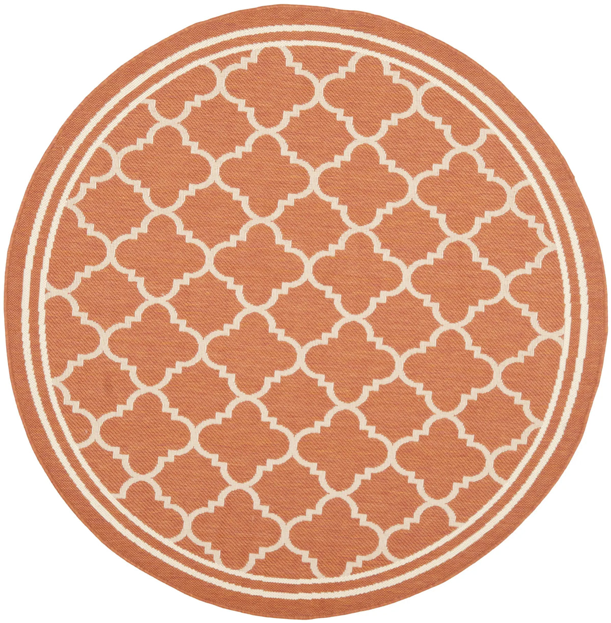 Safavieh Courtyard 5'-3" x 5'-3" Rug in Terracotta / Bone