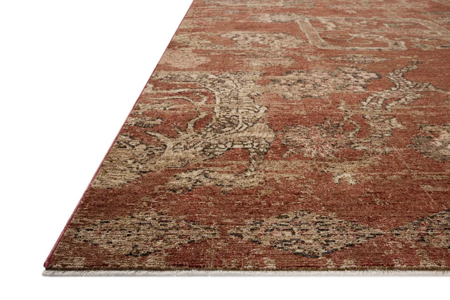 Loloi Winchester WNC-09 Traditional Power Loomed Brick, Beige Rug - rug corner