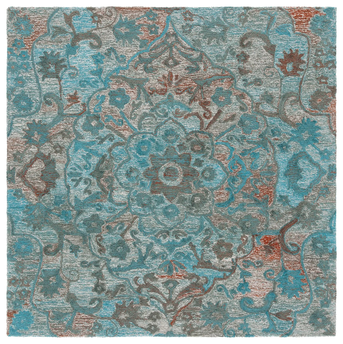 Safavieh Anatolia 6'-0" x 6'-0" Rug in Turquoise / Brown