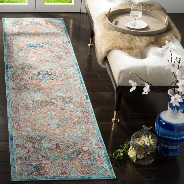 Safavieh Aria 2'-0" x 12'-0" Rug in Beige / Blue