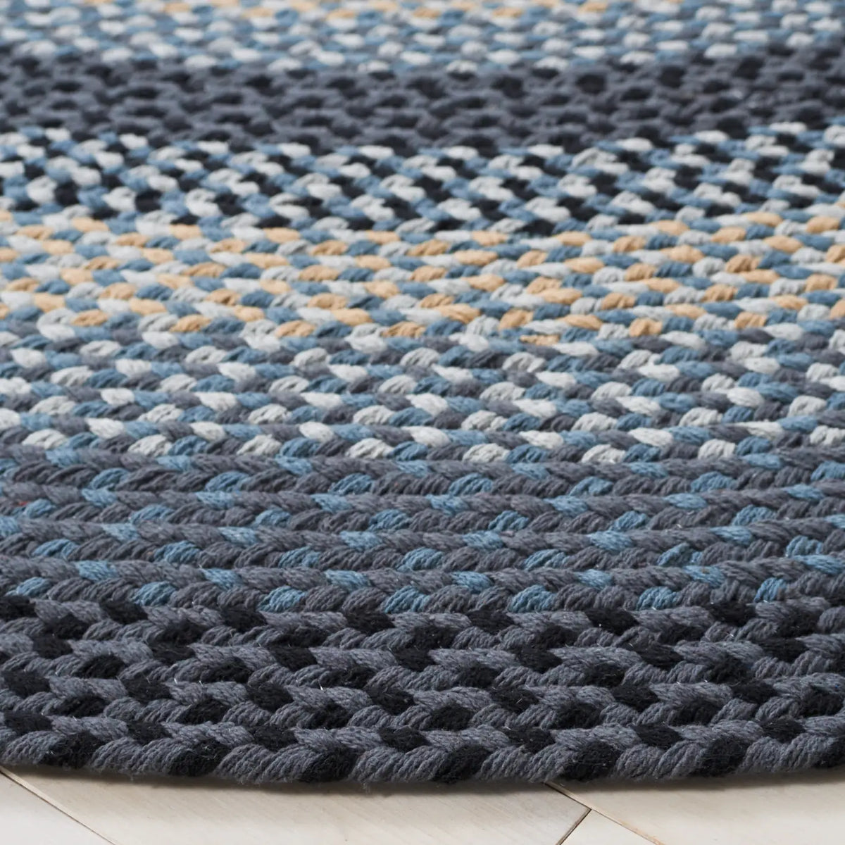 Safavieh Braided 5'-0" x 5'-0" Rug in Dark Grey / Blue