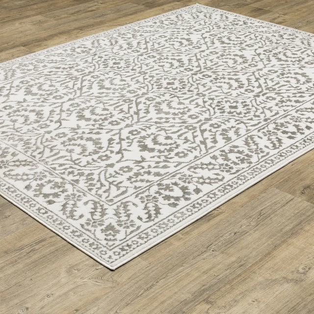 Oriental Weavers Montecito 2062H Grey/ White Rug - angle detail
