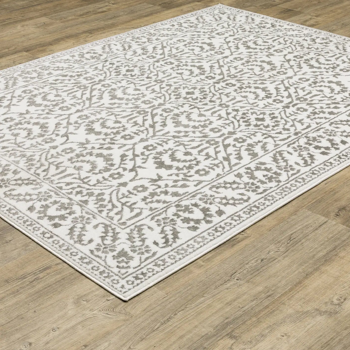 Oriental Weavers Montecito 2062H Grey/ White Rug - angle detail