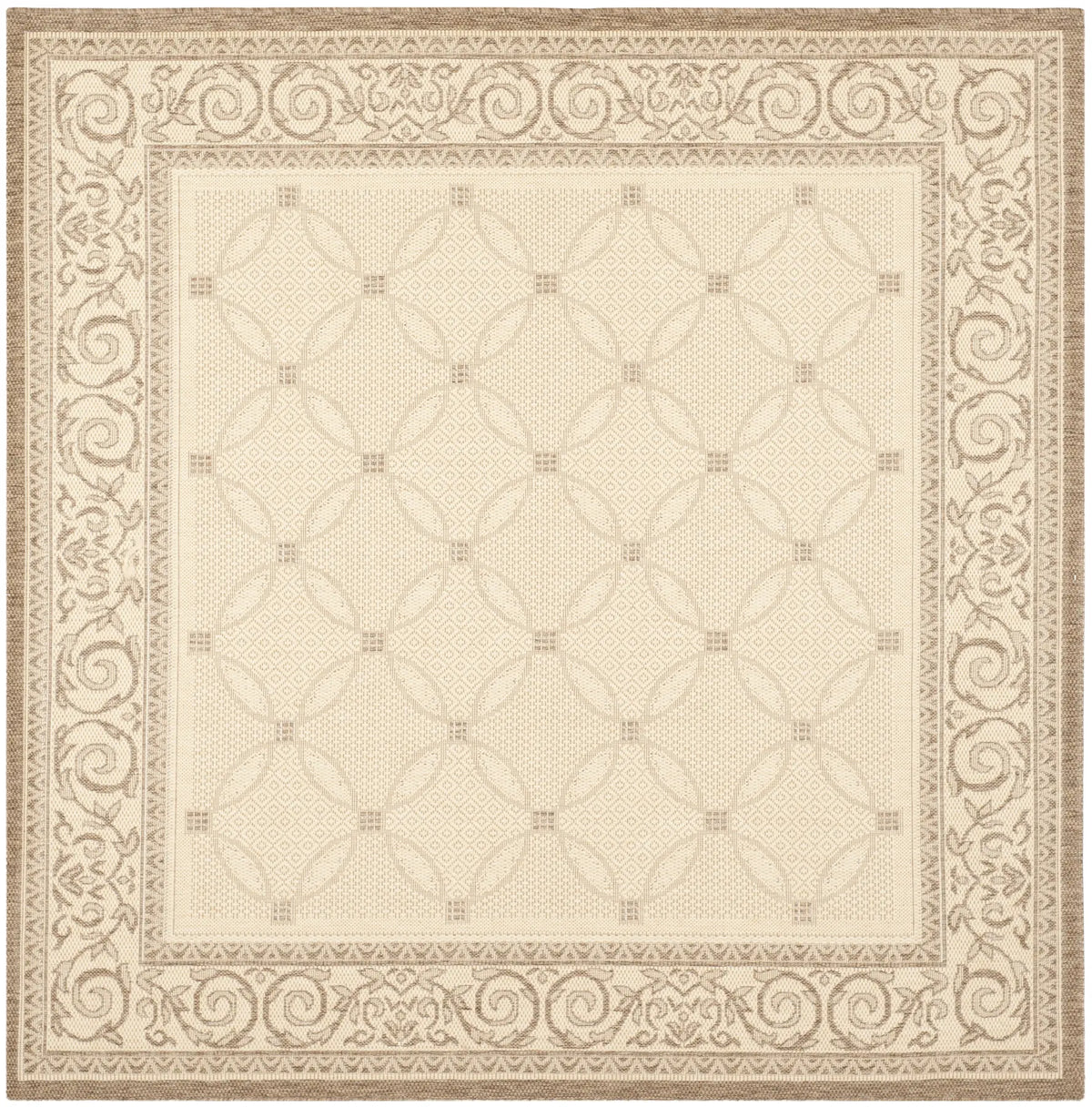 Safavieh Courtyard 6'-7" x 6'-7" Rug in Natural / Brown
