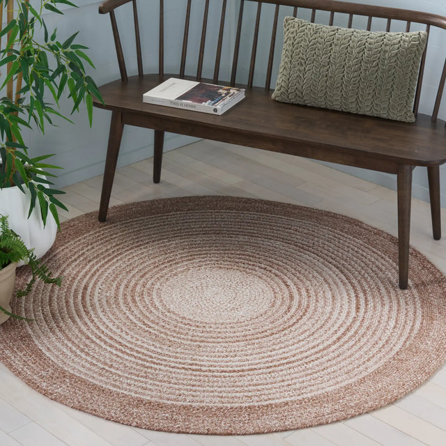 Safavieh Braided 5'-0" x 5'-0" Rug in Tan