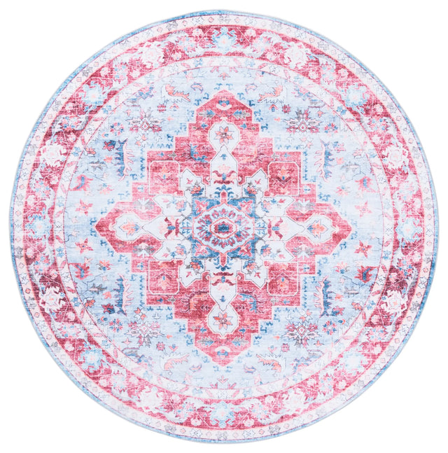 Safavieh Martha Stewart Washable 6'-0" x 6'-0" Rug in Red / Blue