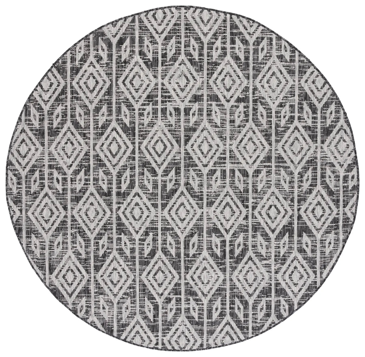 Safavieh Courtyard 6'-7" x 6'-7" Rug in Black / Grey