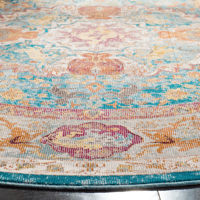 Safavieh Aria 6'-5" x 6'-5" Rug in Blue / Orange