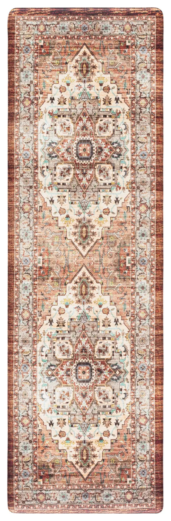 Safavieh Kitchen Mat 100 1'-6" x 5'-0" Rug in Ivory / Rust