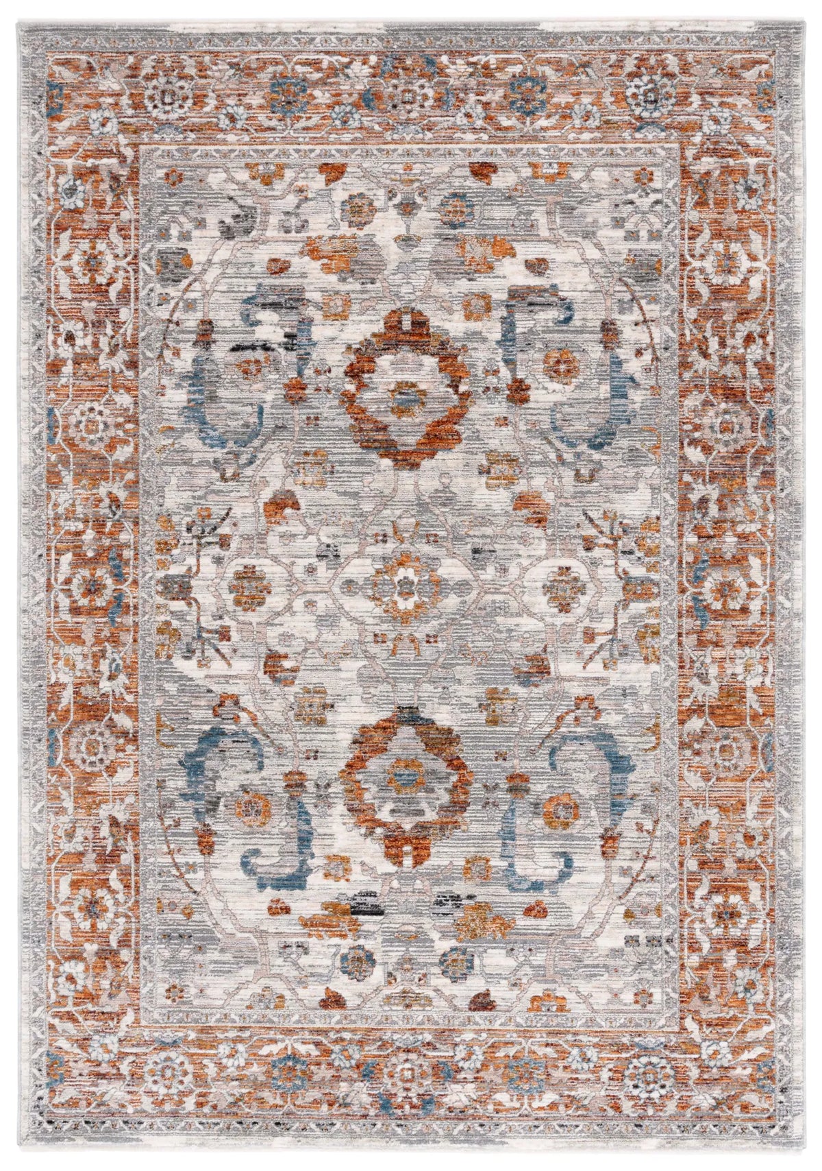 Safavieh Heirloom 700 4'-0" x 6'-0" Rug in Ivory Grey / Rust