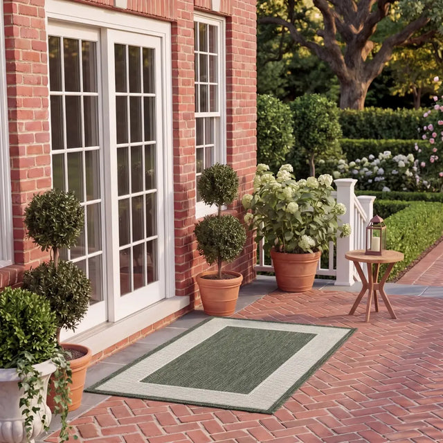 Safavieh Beach House 3'-0" x 5'-0" Rug in Green / Ivory