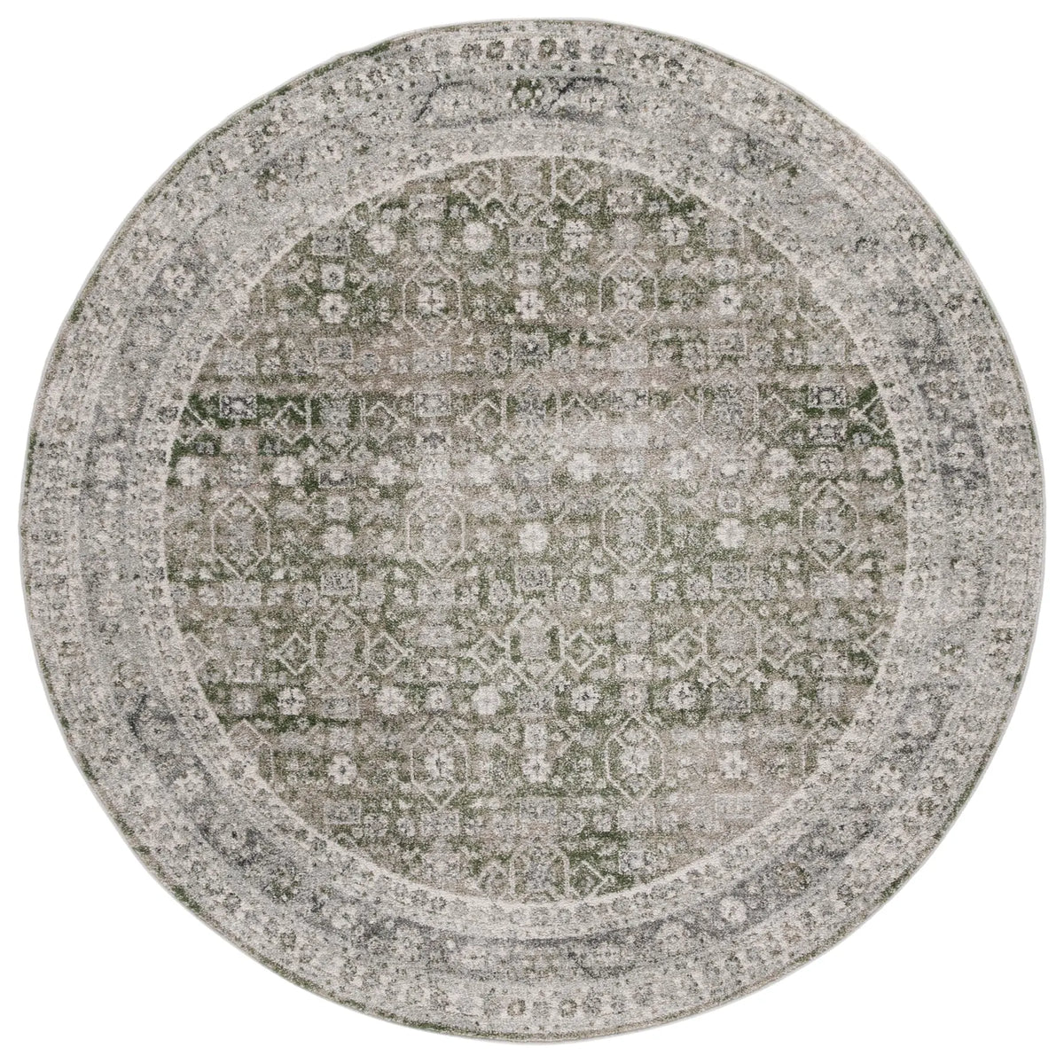 Safavieh Vintage Tabriz 6'-7" x 6'-7" Rug in Green / Grey