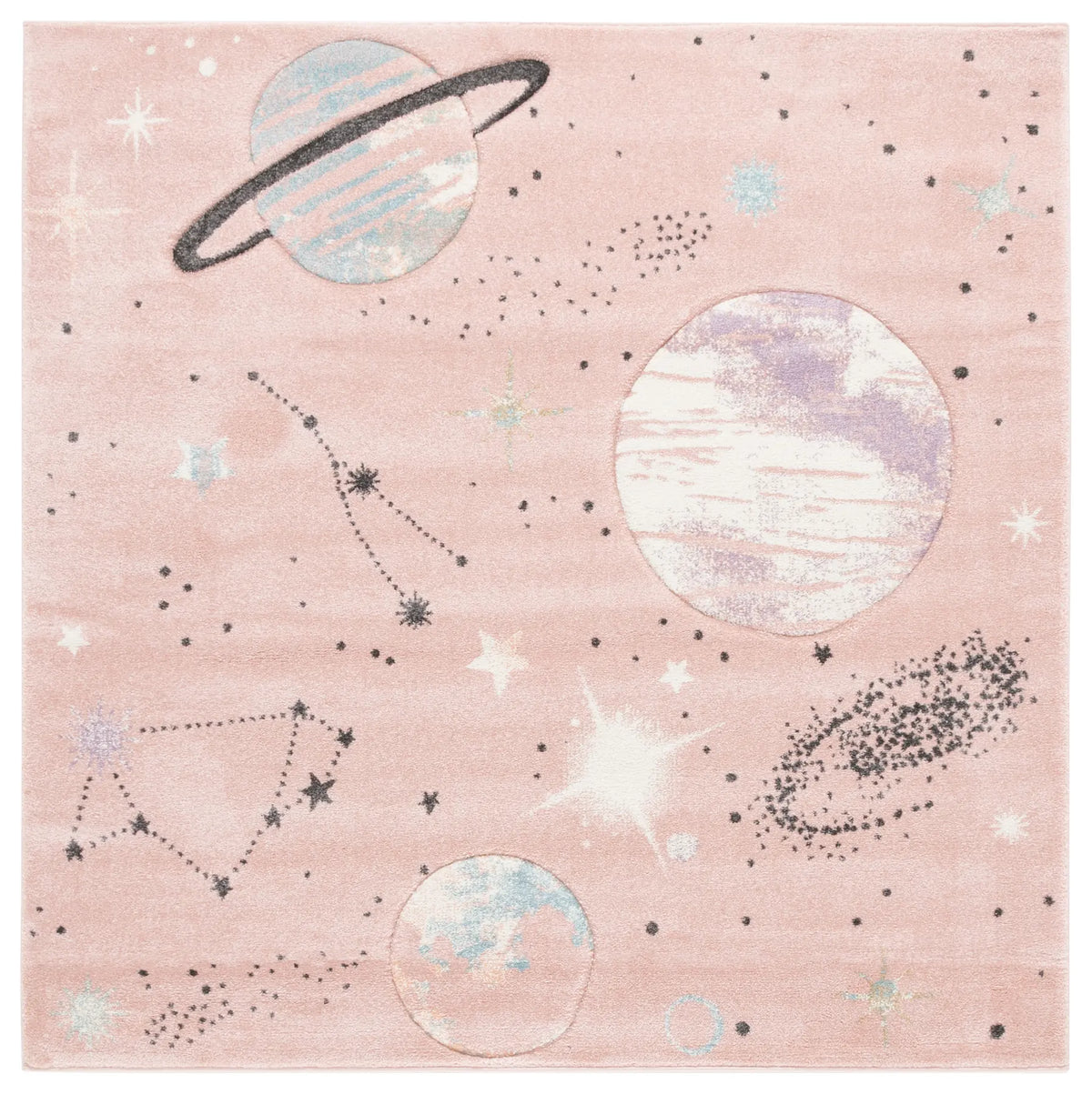 Safavieh Carousel Kids 100 5'-3" x 5'-3" Rug in Pink / Purple