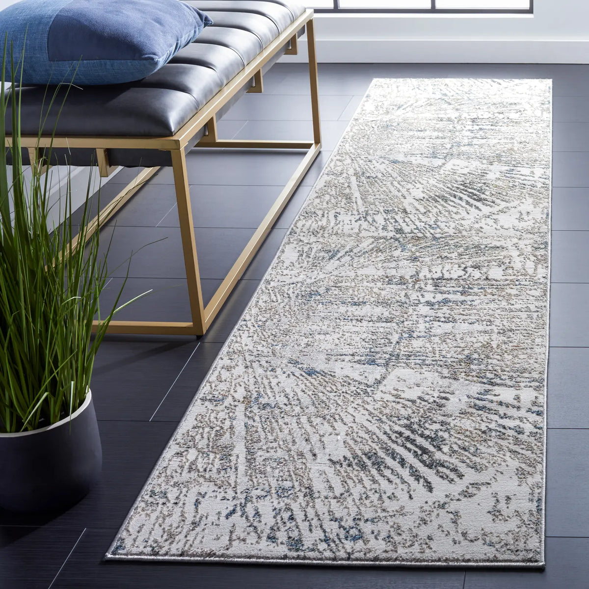 Safavieh Bel Air 2'-3" x 9'-0" Rug in Grey / Turquoise