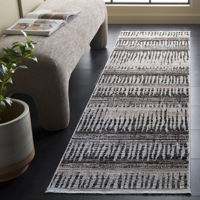 Safavieh Mila 2'-2" x 8'-0" Rug in Beige / Ivory Black