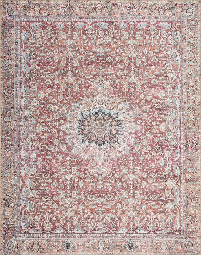 Loloi Wynter Wyn-05 Tomato/Teal Rugs - main flat