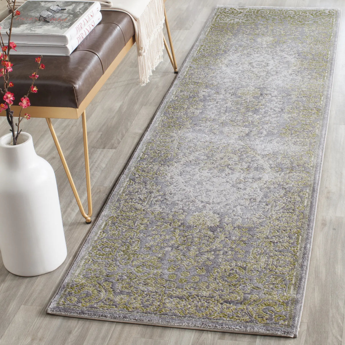 Safavieh Passion 2'-2" x 8'-0" Rug in Grey / Green