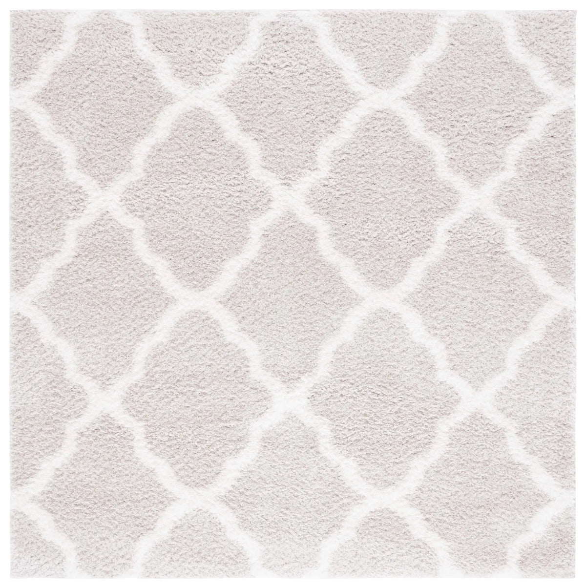 Safavieh Tahoe Shag 6'-7" x 6'-7" Rug in Silver / White