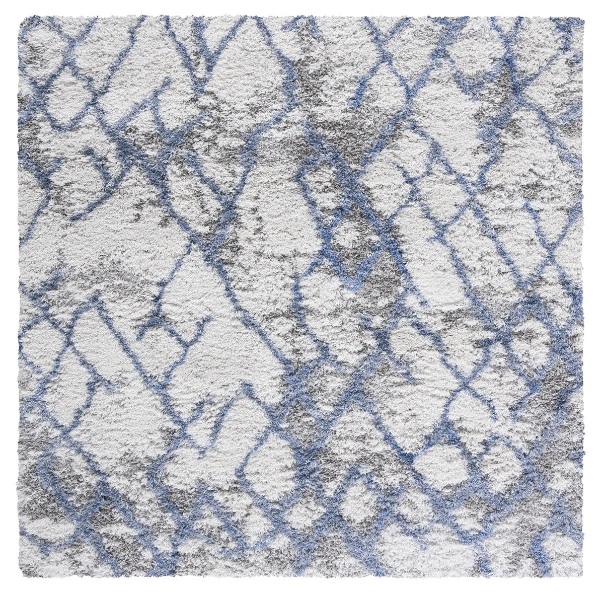 Safavieh Horizon Shag 800 6'-7" x 6'-7" Rug in Ivory / Blue