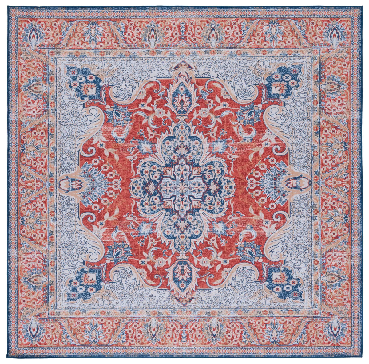 Safavieh Tucson 6'-0" x 6'-0" Rug in Rust / Blue