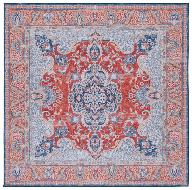 Safavieh Tucson 6'-0" x 6'-0" Rug in Rust / Blue