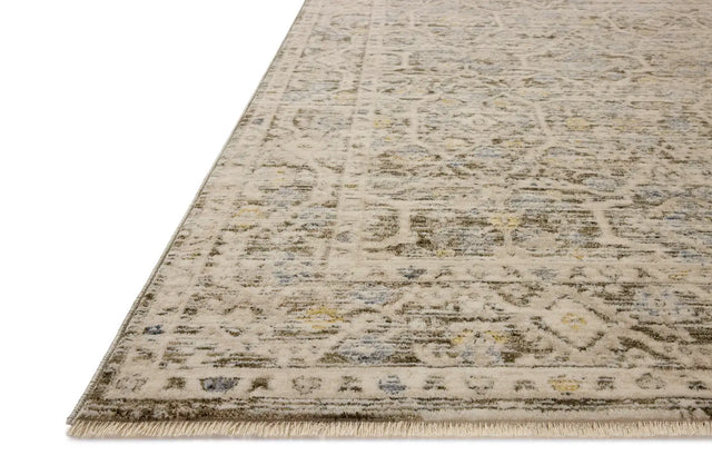 Loloi Clarisse CLS-08 Traditional Power Loomed Olive, Ivory Rug - rug corner