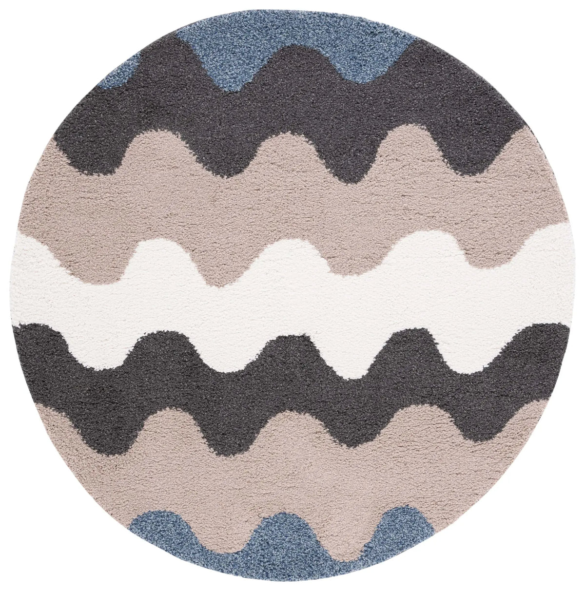 Safavieh Calico Shag 6'-7" x 6'-7" Rug in Black / Taupe