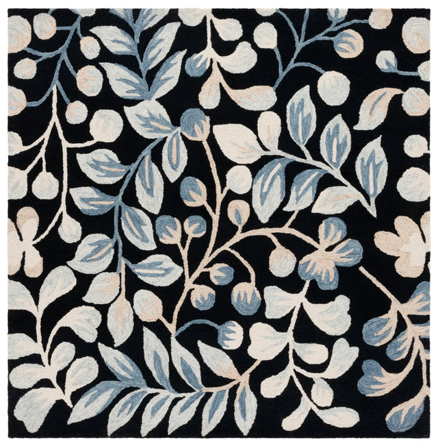 Safavieh Jardin 6'-0" x 6'-0" Rug in Black / Ivory