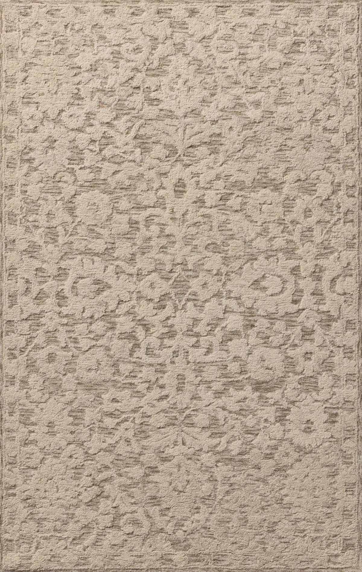 Loloi Prudence PRU-01 Stone / Ivory Hand Tufted Rug - main flat