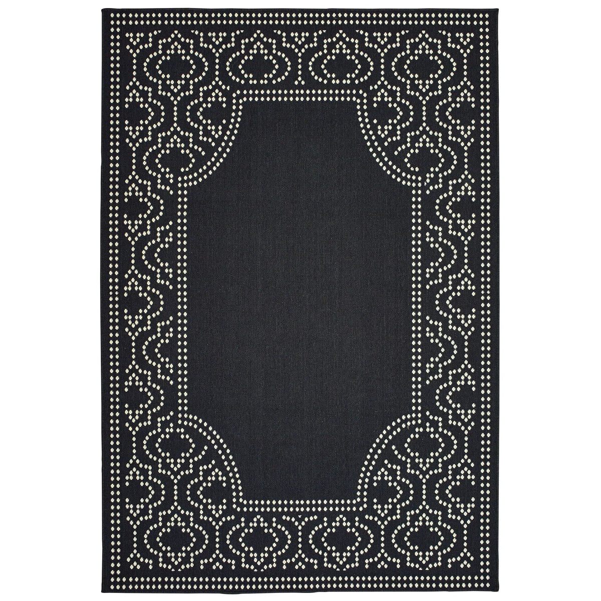 Oriental Weavers Sphinx Marina 1247K Black / Ivory Rugs - main flat