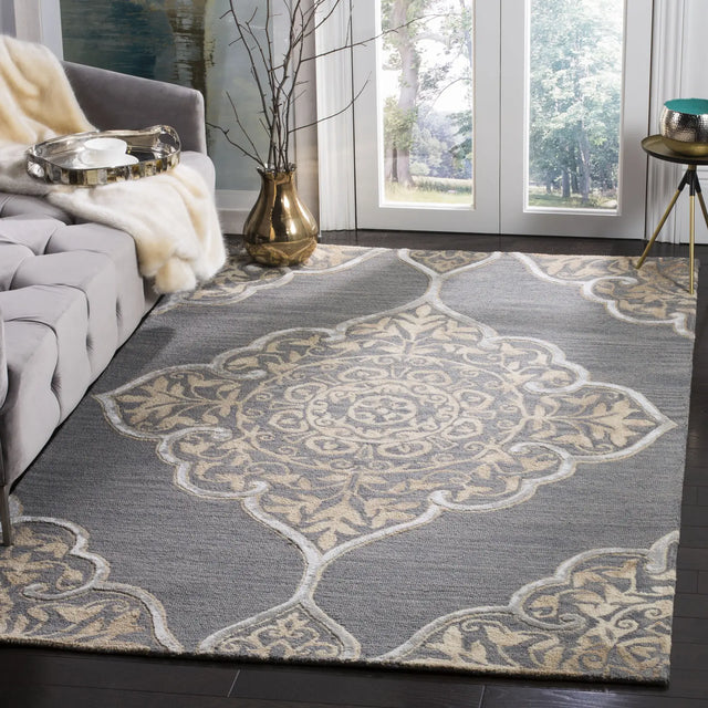 Safavieh Dip Dye 4'-0" x 6'-0" Rug in Slate / Beige