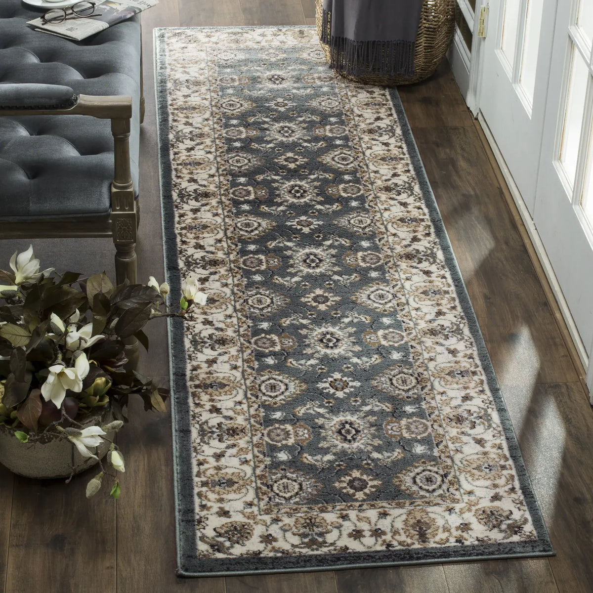 Safavieh Lyndhurst 2'-3" x 12'-0" Rug in Teal / Cream