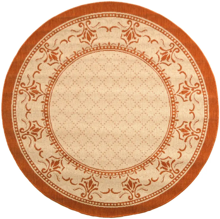 Safavieh Courtyard 5'-3" x 5'-3" Rug in Natural / Terra
