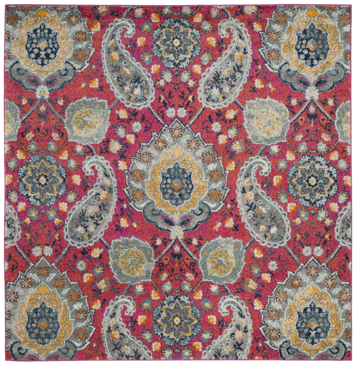 Safavieh Madison 6'-7" x 6'-7" Rug in Fuchsia / Gold
