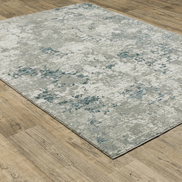 Oriental Weavers Sphinx Evolution 0984D Grey/ Blue Rugs - angle detail