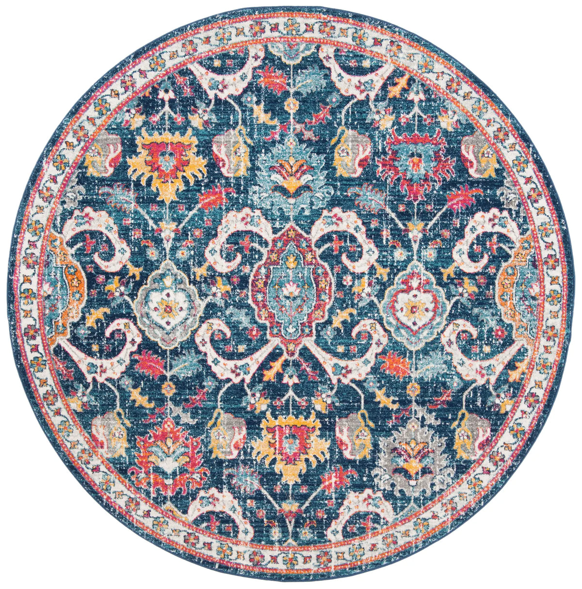 Safavieh Evoke 6'-7" x 6'-7" Rug in Navy / Fuchsia