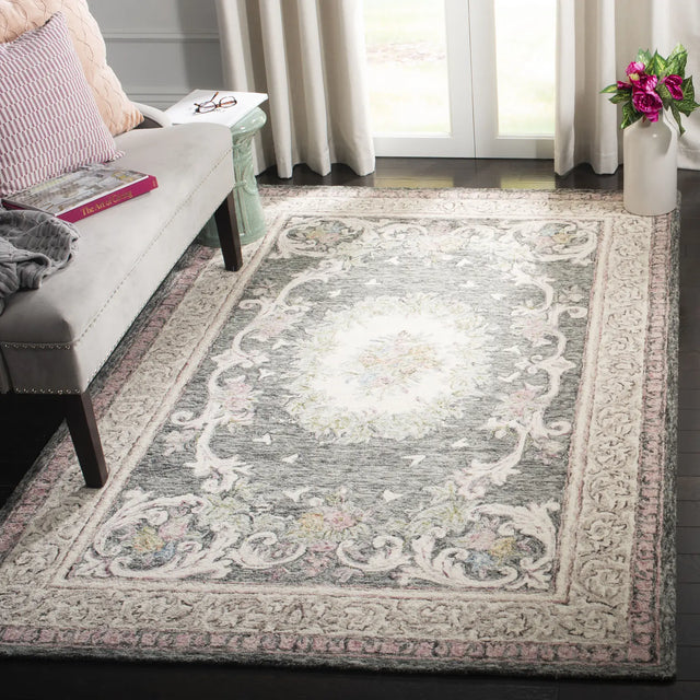 Safavieh Aubusson 5'-0" x 8'-0" Rug in Ivory / Charcoal