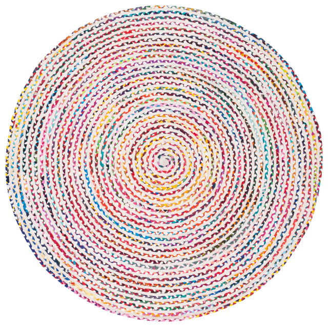Safavieh Braided 6'-0" x 6'-0" Rug in Ivory / Multi