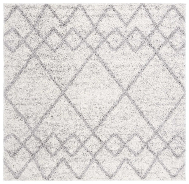 Safavieh Berber Shag 7'-0" x 7'-0" Rug in Grey / Ivory