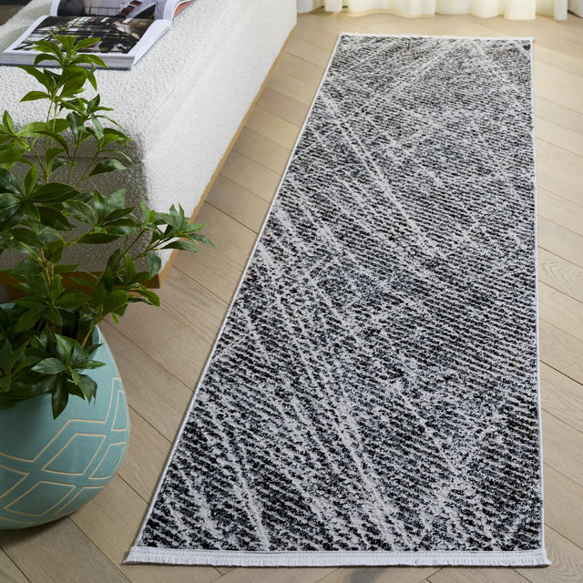 Safavieh Mila 2'-2" x 8'-0" Rug in Ivory / Grey Black