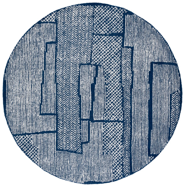 Safavieh Abstract 6'-0" x 6'-0" Rug in Ivory / Navy