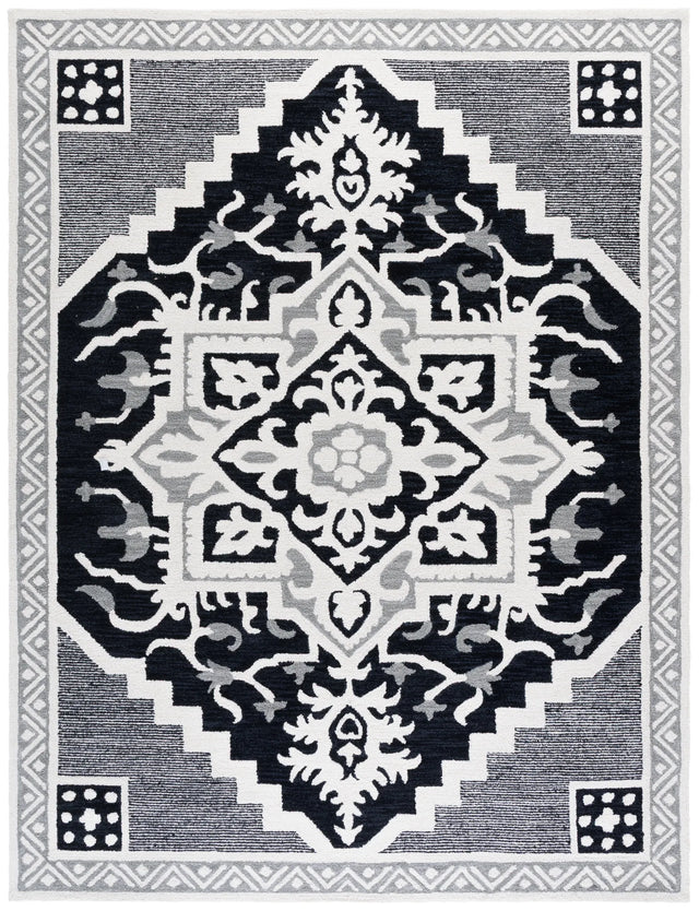 Safavieh Heritage 6'-0" x 9'-0" Rug in Black / Ivory