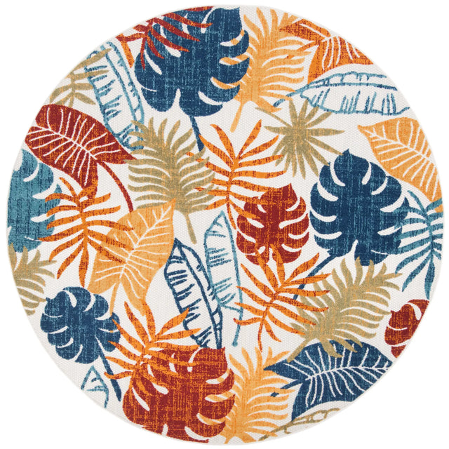 Safavieh Cabana 5'-3" x 5'-3" Rug in Creme / Red