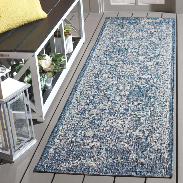 Safavieh Courtyard 2'-3" x 8'-0" Rug in Navy / Grey